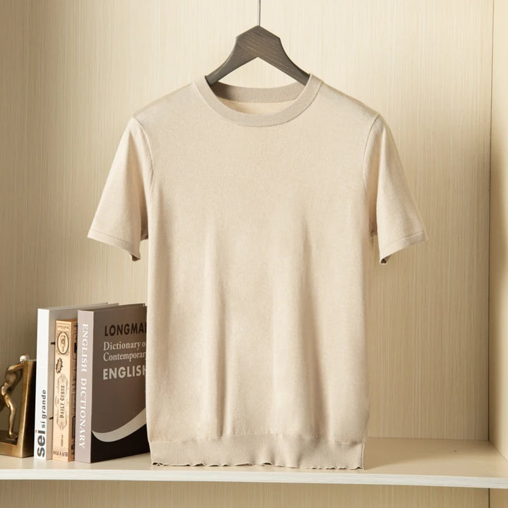 Wool Short Sleeve Knit Shirt