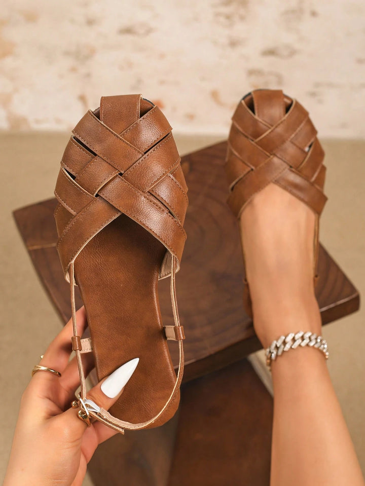  Woven Leather Fisherman Slingback Sandal